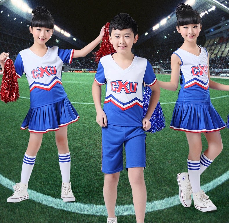 Cheerleader Costume Cheerleader competition Dance performance clothes Men and women Children students bright sheet short skirts bodybuilding
