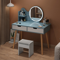 Dressing table bedroom simple modern small apartment table Nordic ins with lamp small storage cabinet integrated table