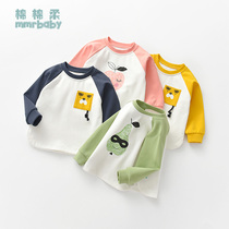 Baby long-sleeved T-shirt Childrens base shirt Childrens pure cotton spring and autumn thin section wear 1-3 years old boy womens top four seasons