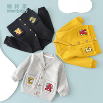 Children plus velvet jacket baby sweater cardigan autumn and winter boys girl 1-3 years old 2 childrens coat outside wear spring and autumn children