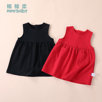 Girl dress plus velvet red baby girl princess dress Spring and autumn childrens small skirt foreign girl Autumn dress New