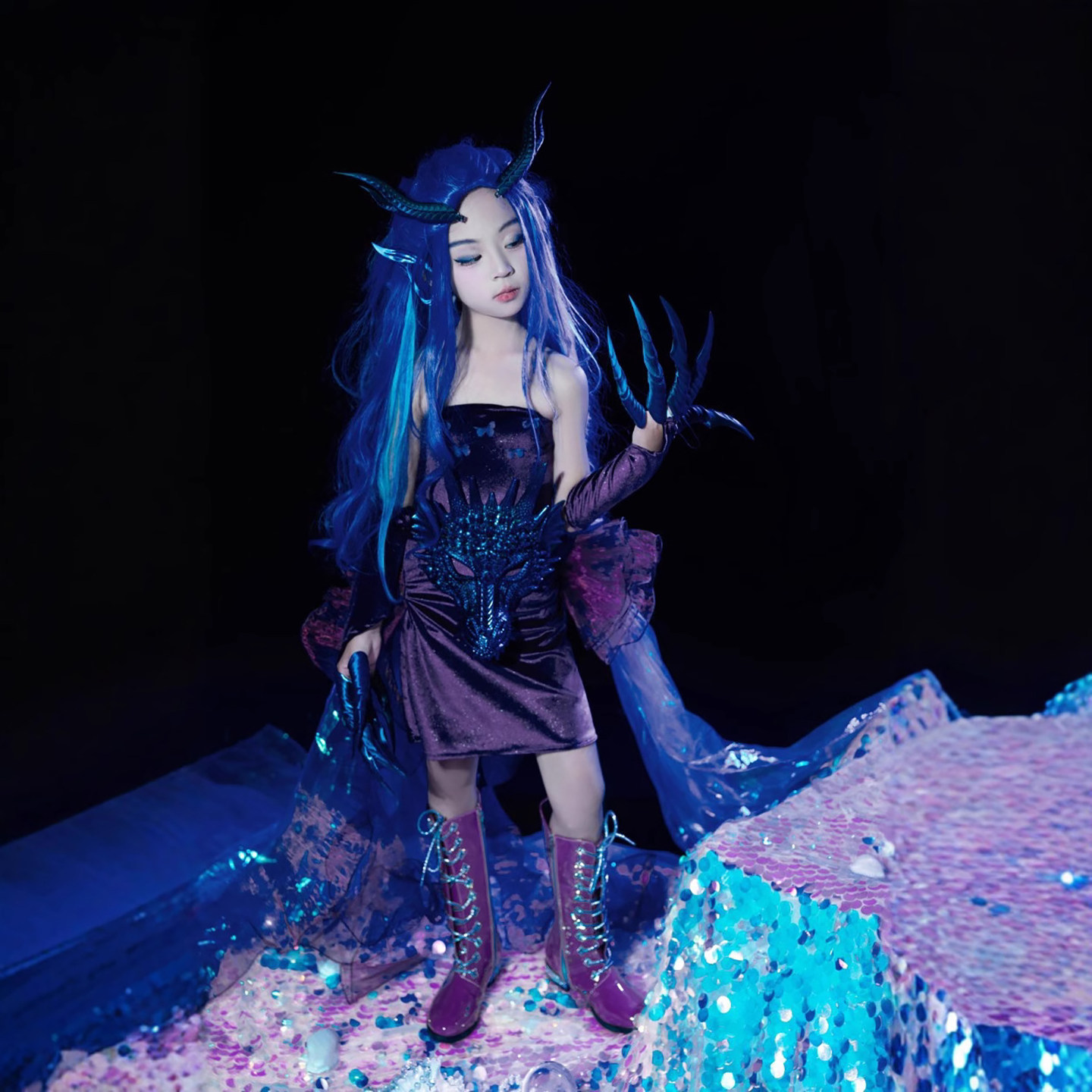 敖闰儿童服装cosplay服万圣节装扮服饰衣服女童哪咤演出女孩套装_万圣_淘宝游戏网