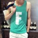 Mùa xuân và mùa hè Phiên bản Hàn Quốc của áo vest tự canh nam thủy triều chạm đáy thanh niên nam tính co giãn I-word mồ hôi thể thao màu rắn