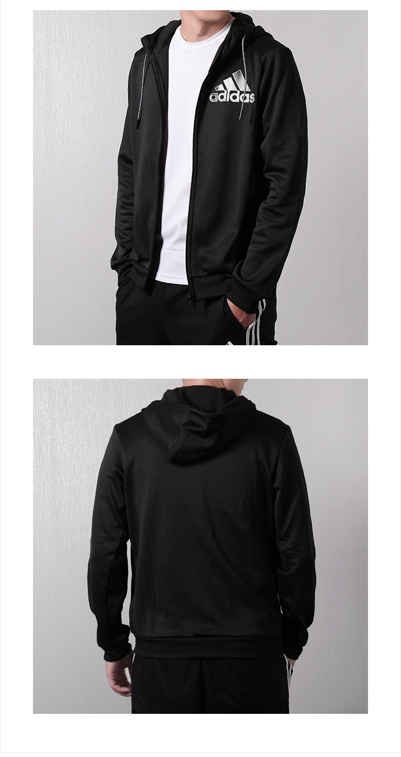 Áo khoác nam Adidas 2019 xuân mới thể thao trùm đầu cộng với áo khoác nhung giản dị BK3717 áo phao nam giá rẻ