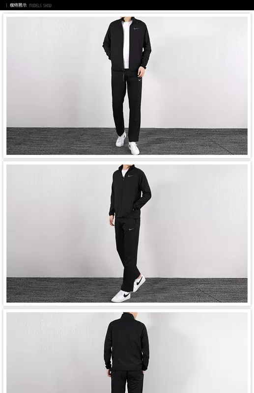   Running Set Men 2019 Xuân Mới Quần áo thể thao Cổ áo đứng Quần lửng - Thể thao sau