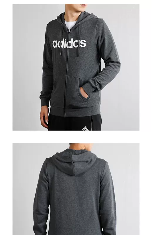 Áo khoác Adidas Adidas nam 2019 mùa thu mới màu trắng thể thao trùm đầu áo khoác giản dị EI4736 - Áo khoác thể thao / áo khoác