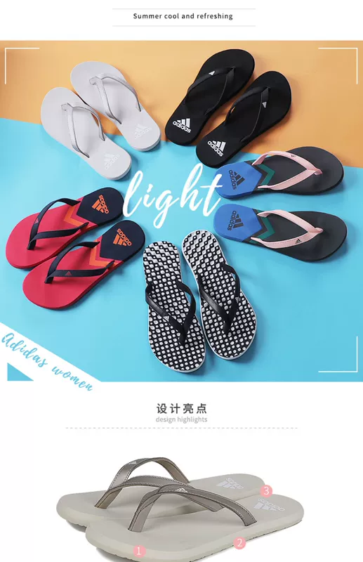 Giày Adidas Adidas dành cho nữ 2019 mùa hè mới giày thông thường dép đi biển dép chống trượt F35034 - Dép thể thao