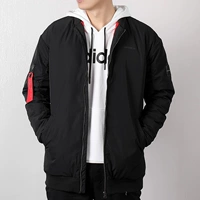 Áo khoác cotton nam Adidas 2018 mùa đông mới thể thao xuống áo khoác giản dị áo khoác cotton dày nhẹ áo phao đen
