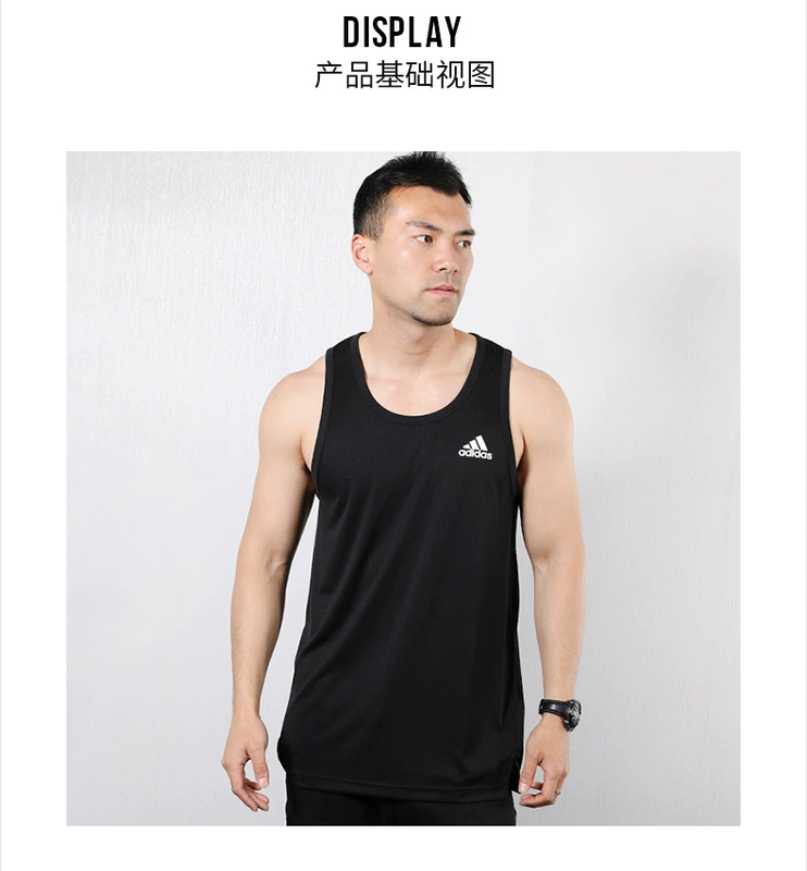 Adidas vest nam 2019 hè mới thể thao bóng rổ chạy thể thao thoáng khí không tay áo thun DU1679 - Áo phông thể thao