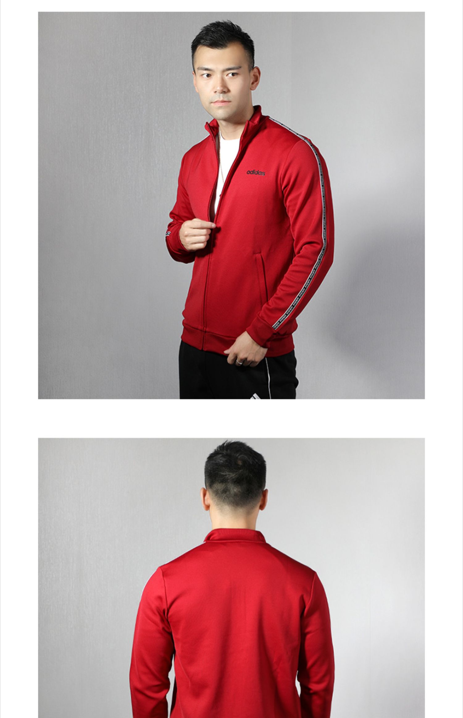 Adidas suit nam 2019 mùa thu mới thể thao đứng cổ áo khoác thoáng khí áo khoác đào tạo quần quần - Thể thao sau bộ thể thao nike