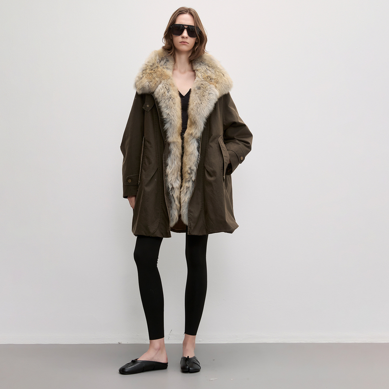 Dukecat/Retro Workwear down Jacket Mid-Length Goose down Liner Loose Coat for Women |   Walker Pike
