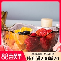 Fruit bowl Glass fruit plate living room household ins Nordic style net celebrity fruit plate small exquisite salad bowl