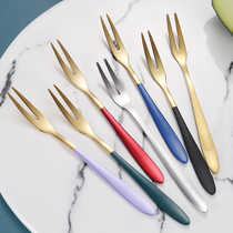 Fruit fork stainless steel fork European small luxury childrens ins wind 304 stainless steel Nordic style net red fork