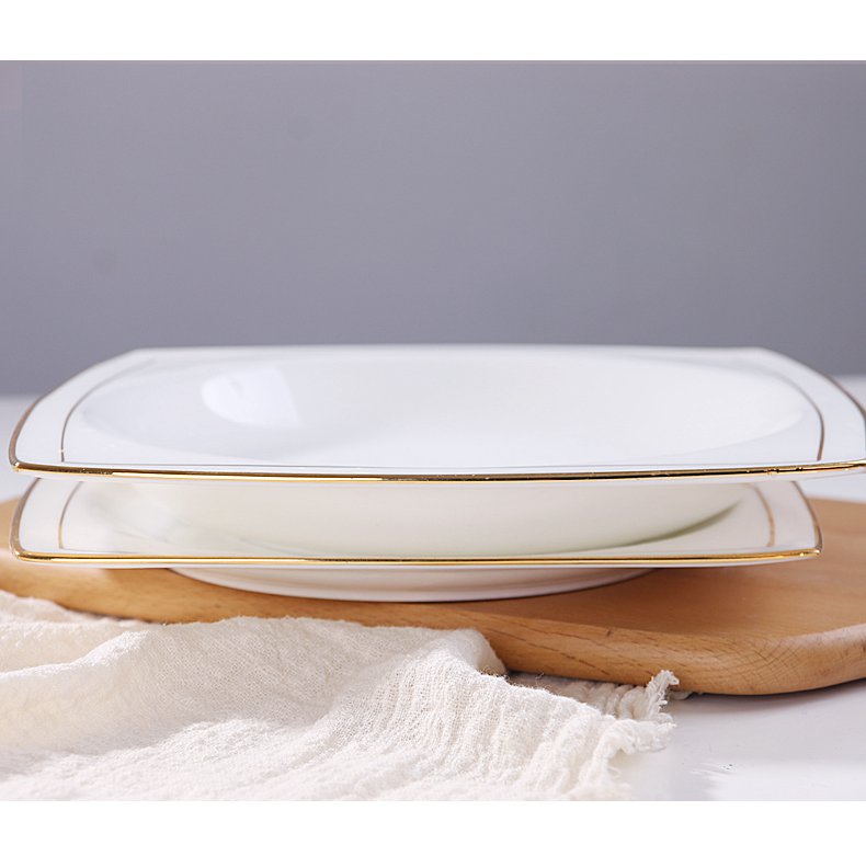 Ceramic plates home dishes deep shallow dish dish of ipads China porcelain plate plate dishes cooking soup plate creative deep dish
