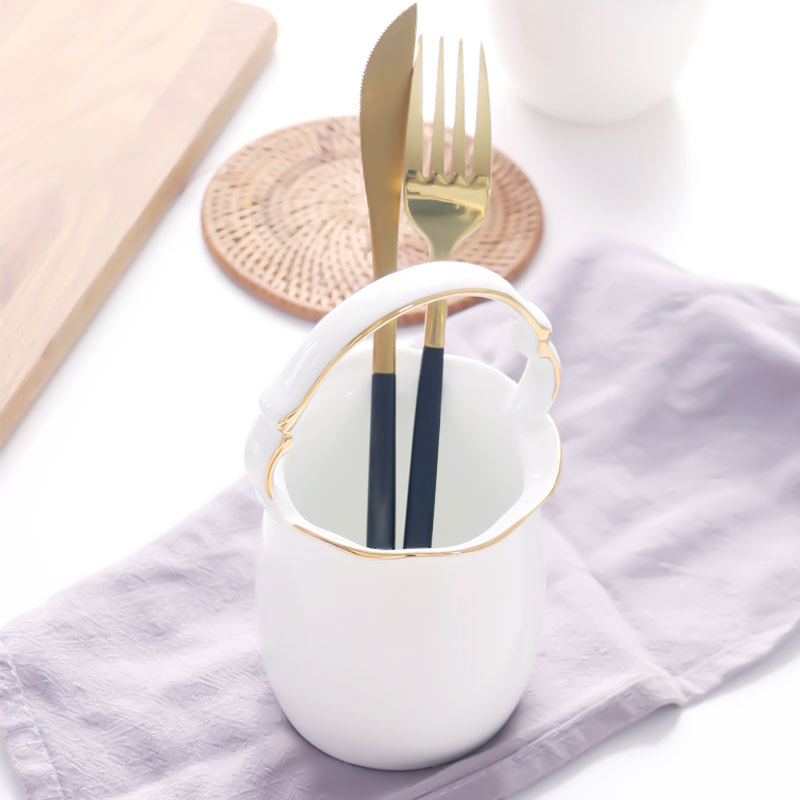 JingTianGe kitchen receive a spoon, chopsticks tube household utensils receive barrels ceramic chopsticks chopsticks cage creative