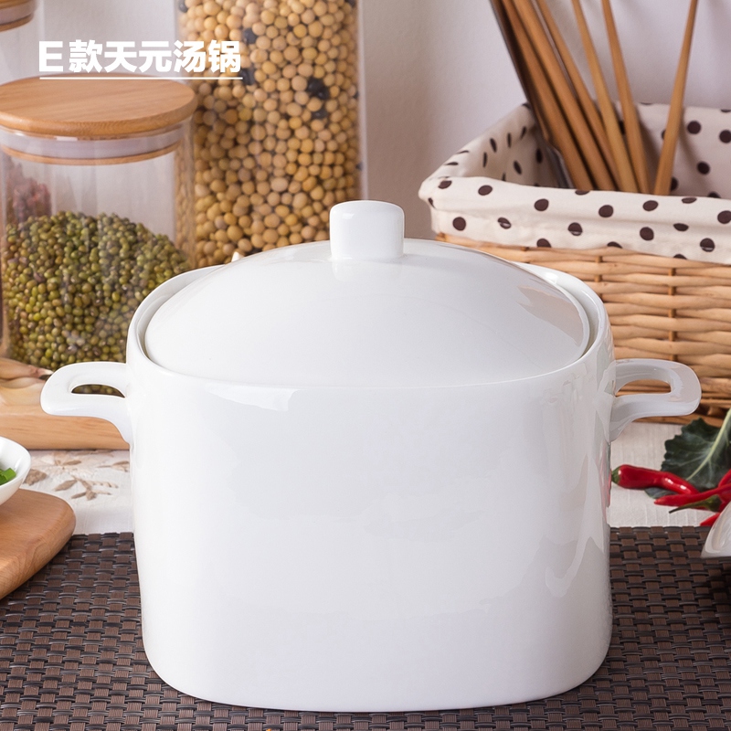 JingTianGe jingdezhen home white lead - free ipads porcelain soup pot basin in clay pot soup bowl with cover palace ceramics POTS