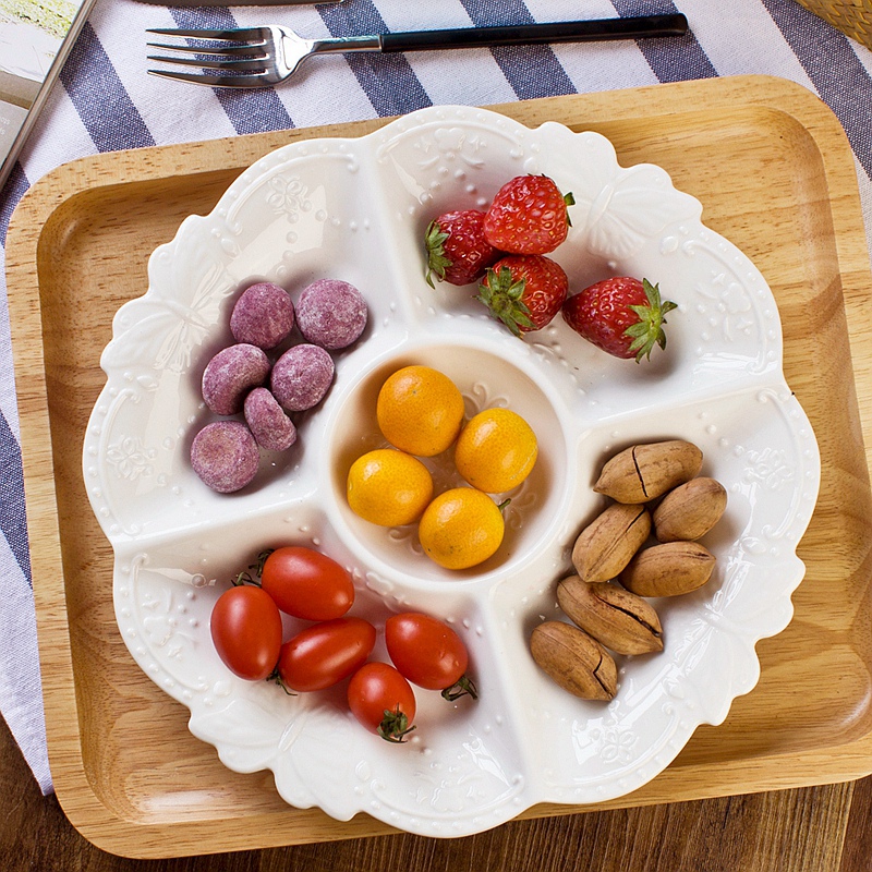 Modern Korean home, compote creative snack plate dry fruit bowl sitting room melon and fruit plate ceramic frame compote