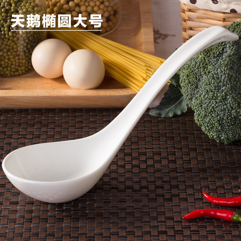 JingTianGe jingdezhen pure lead free ipads porcelain run son big spoon, round run rice spoon swans