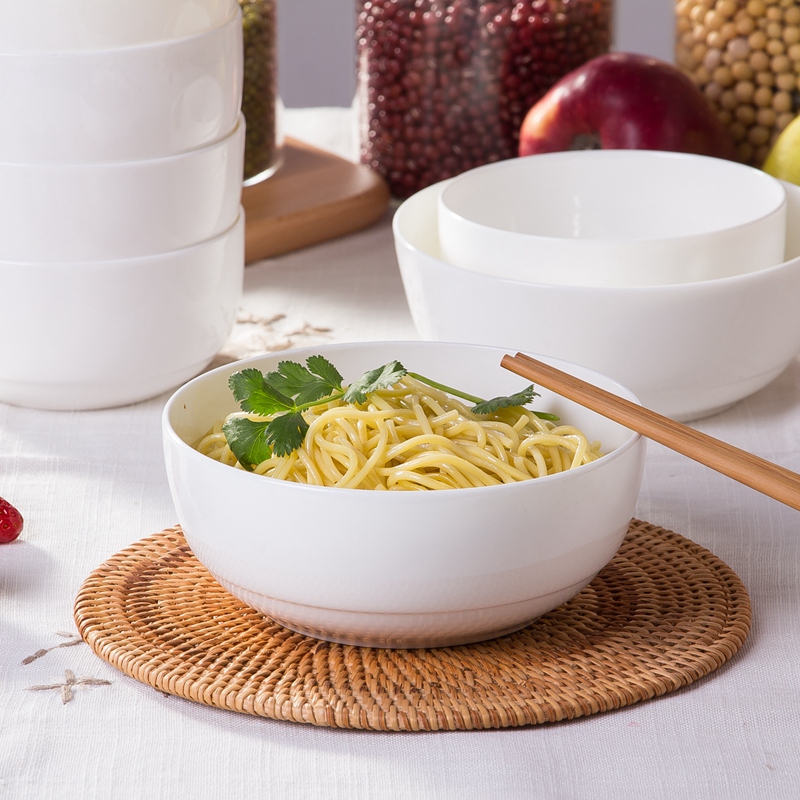 Jingdezhen creative pure white household ipads bowls move small bowl Korean Japanese ceramics tableware rice bowls rainbow such use