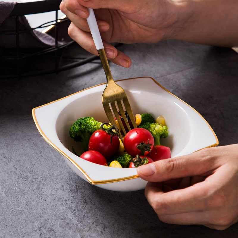 A single creative Japanese ceramic bowl bowl of fruit salad bowl household to eat small bowl ipads porcelain rice bowls four bowls