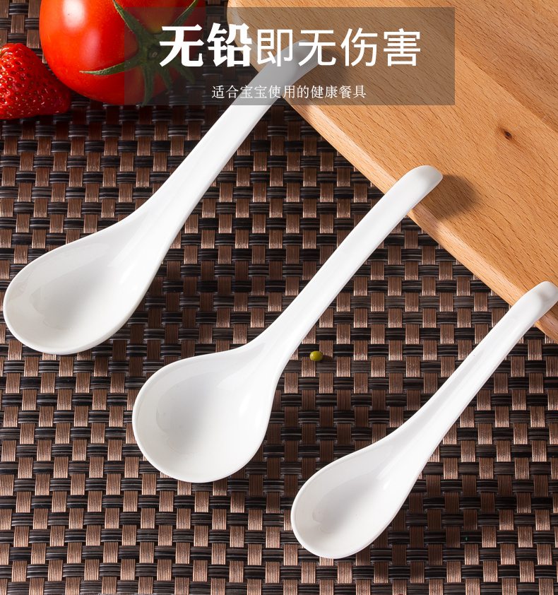 Lovely small spoon, ceramic spoon, pure white ipads China children home long handle ladle spoons spoons condiment small spoon