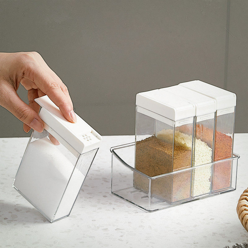Sprinkling bottle pepper bbq MSG salt seasoning jar kitchen seasoning box home integrated multi-grid combination set