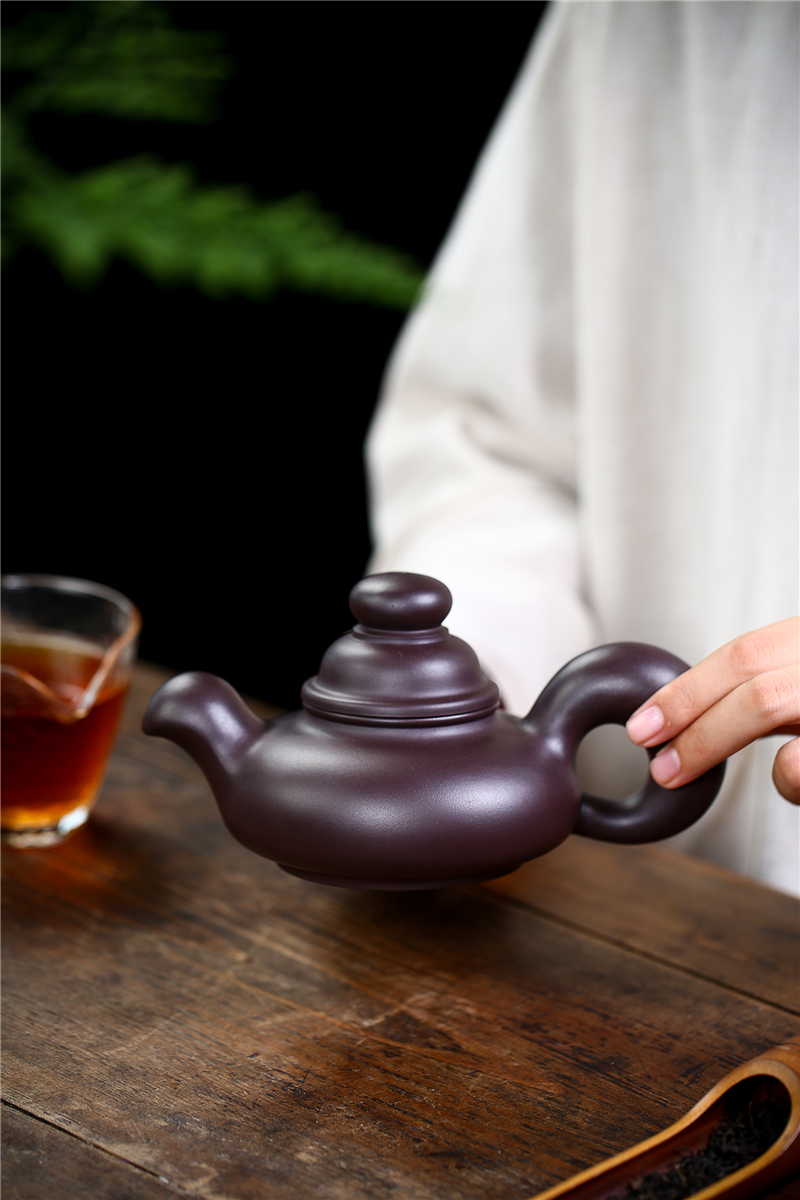 Leopard lam, yixing pure manual it the rule size han purple clay teapot priests kung fu tea set suits for