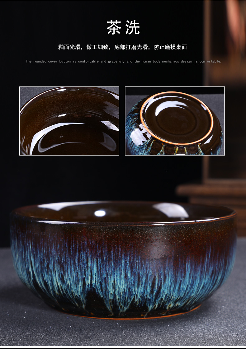 Leopard lam, up built light tea suit household temmoku glaze ceramic teapot masterpieces kung fu tea cup, tea