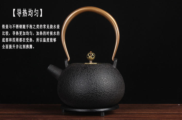 Leopard lam, pig iron pot of cast iron tea kettle Japanese household pure manual household electrical TaoLu kettle boil tea pot