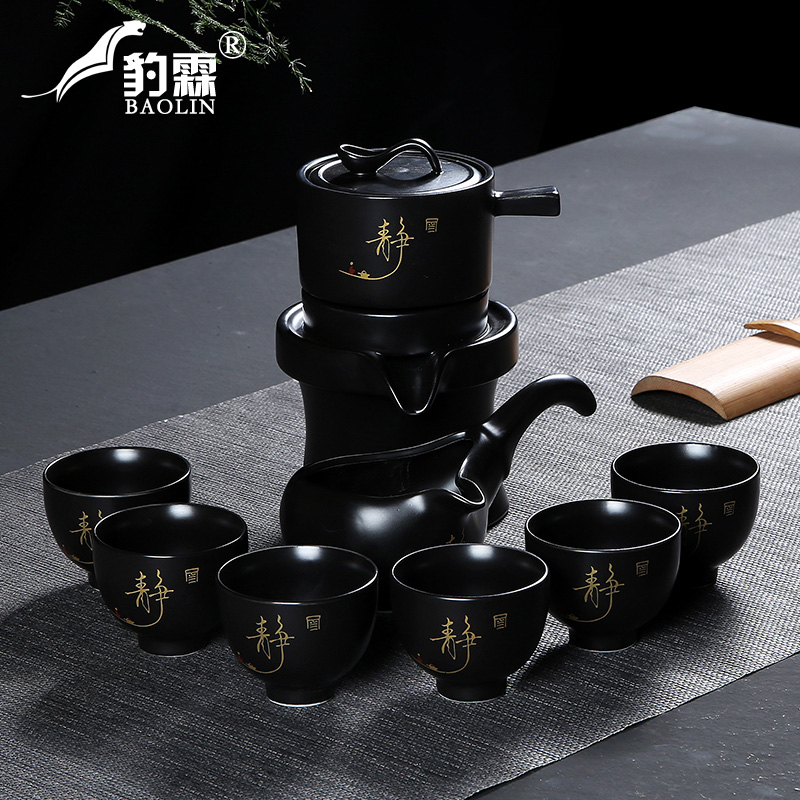 Leopard lam, semi - automatic tea ware tea to implement lazy all kung fu tea set household atone teapot longquan celadon