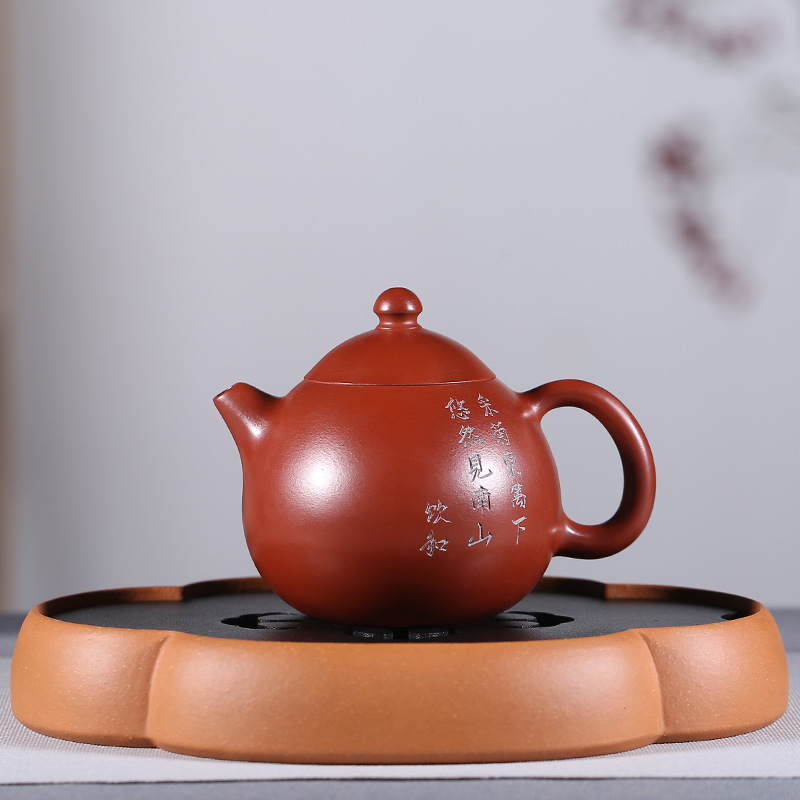 Leopard lam, authentic yixing are it by the manual undressed ore dahongpao dragon egg teapot a undertakes the teapot