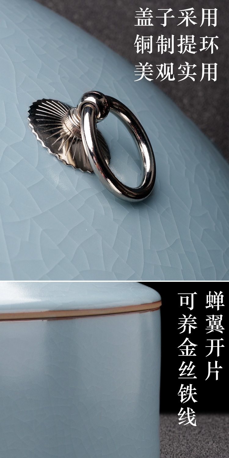 Leopard tamhui elder brother up with cover of tea to wash to heavy household washing a large water jar with a cover on kung fu tea set zero with ceramic cups to wash