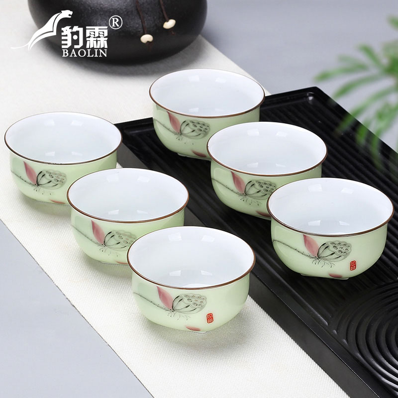 Up with kung fu small ceramic cups of tea light bowl home a single sample tea cup a cup of tea jingdezhen Japanese master