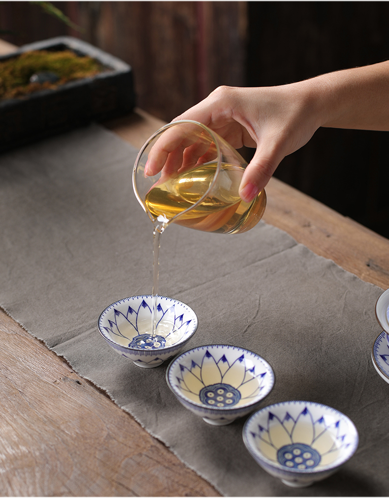 Leopard lam, white porcelain tea set household contracted tureen tea cups kung fu tea set ceramic tea POTS bowl