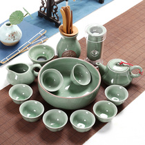 Ruyao Gao Kungfu Tea Set Household Ceramic Tea Cup Teapot Drinking Tea Road Living Room Simple Modern Tea Ceremony