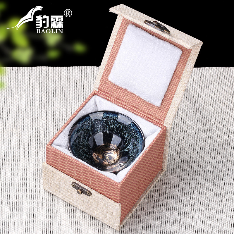 Leopard lam, jianyang built lamp that kung fu tea ceramic cups, a single master cup small sample tea cup temmoku checking household