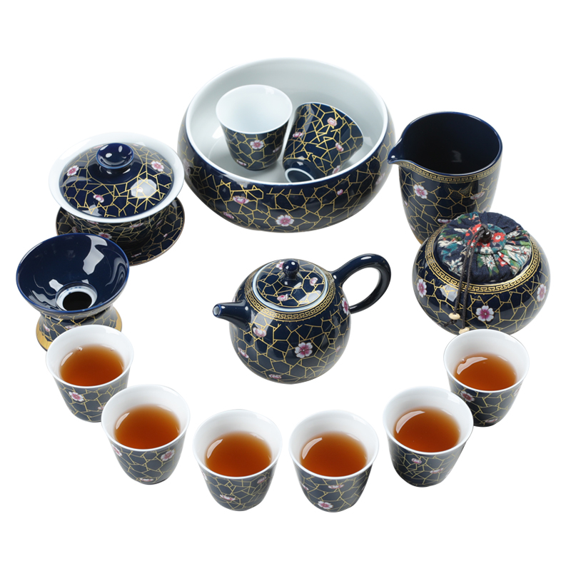 Leopard lam, filter ji blue glaze kung fu tea set manually ceramic tea tea tea filters) group spare parts