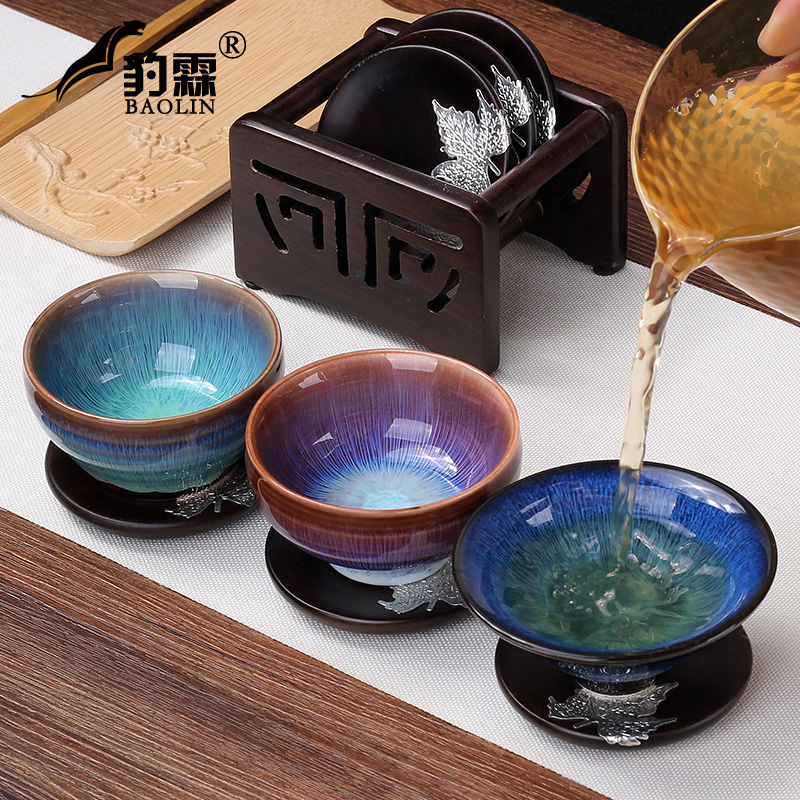 Leopard lam, built lamp that kung fu tea cups ceramic tea set Japanese hat to tea cup of the master cup single sample tea cup temmoku