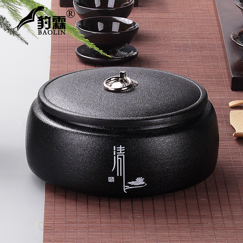 Leopard lam, pu - erh tea box box tea cake home caddy fixings ceramic seal pot store tea POTS and POTS