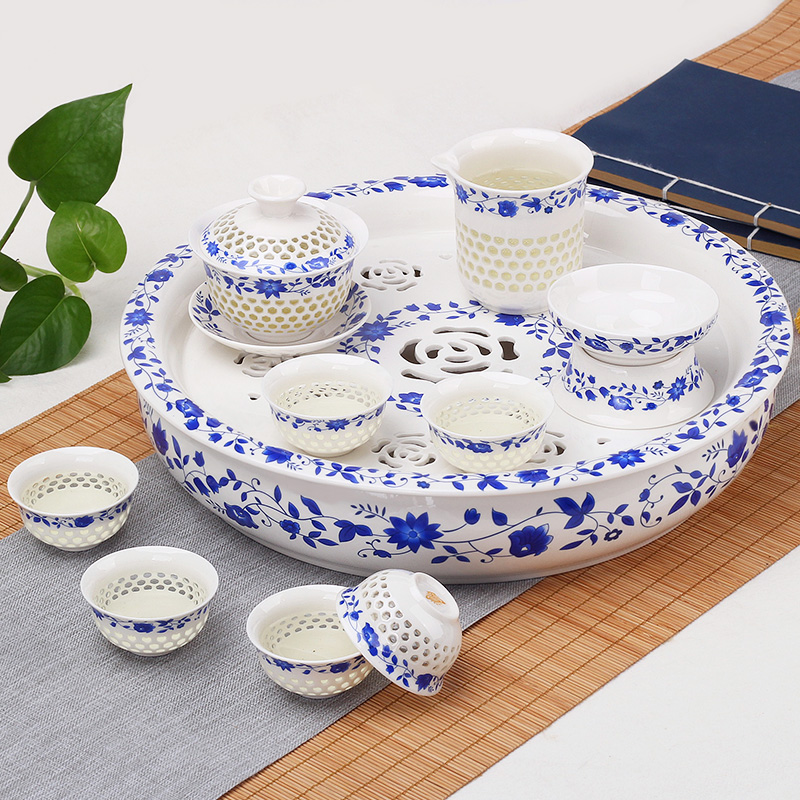 Leopard lam, creative ceramic kung fu tea set tea tray household small tea saucer dish water contracted simple Japanese