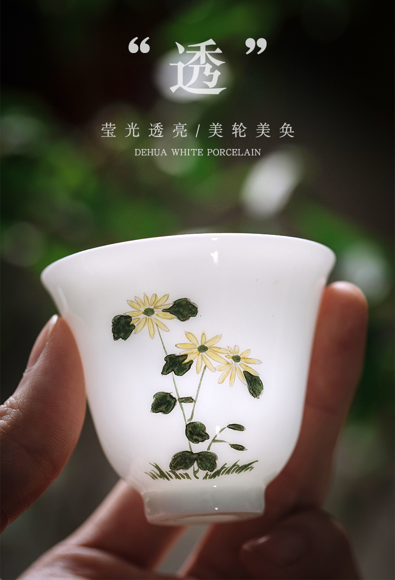 Clock home up noggin jingdezhen ceramic cups hand - made pastel by patterns master cup sample tea cup single CPU