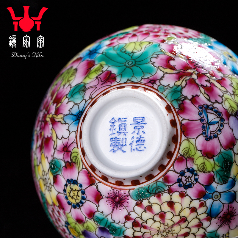 Clock home jingdezhen up enamel masters cup manual pastel colored enamel tea cup flower cup cup single CPU