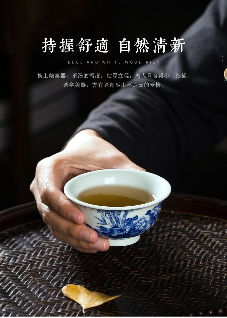 Clock home up with jingdezhen ceramic cups maintain full work all hand hand draw flowers and birds sample tea cup master cup single CPU