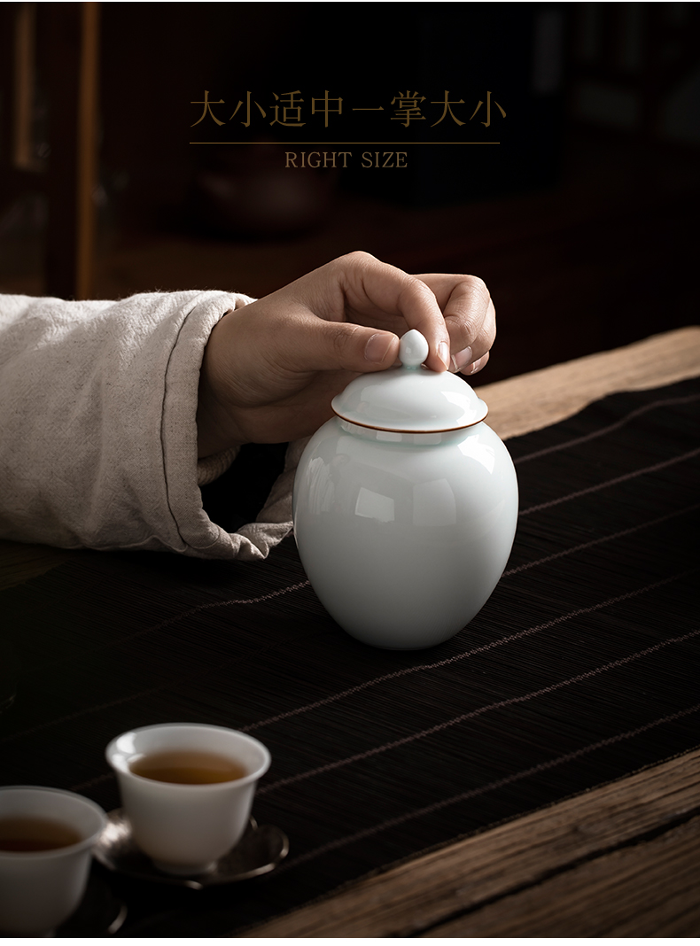 Clock home up ceramic tea pot small shadow green storage tanks of jingdezhen tea service manual sealing as cans household pu - erh tea pot