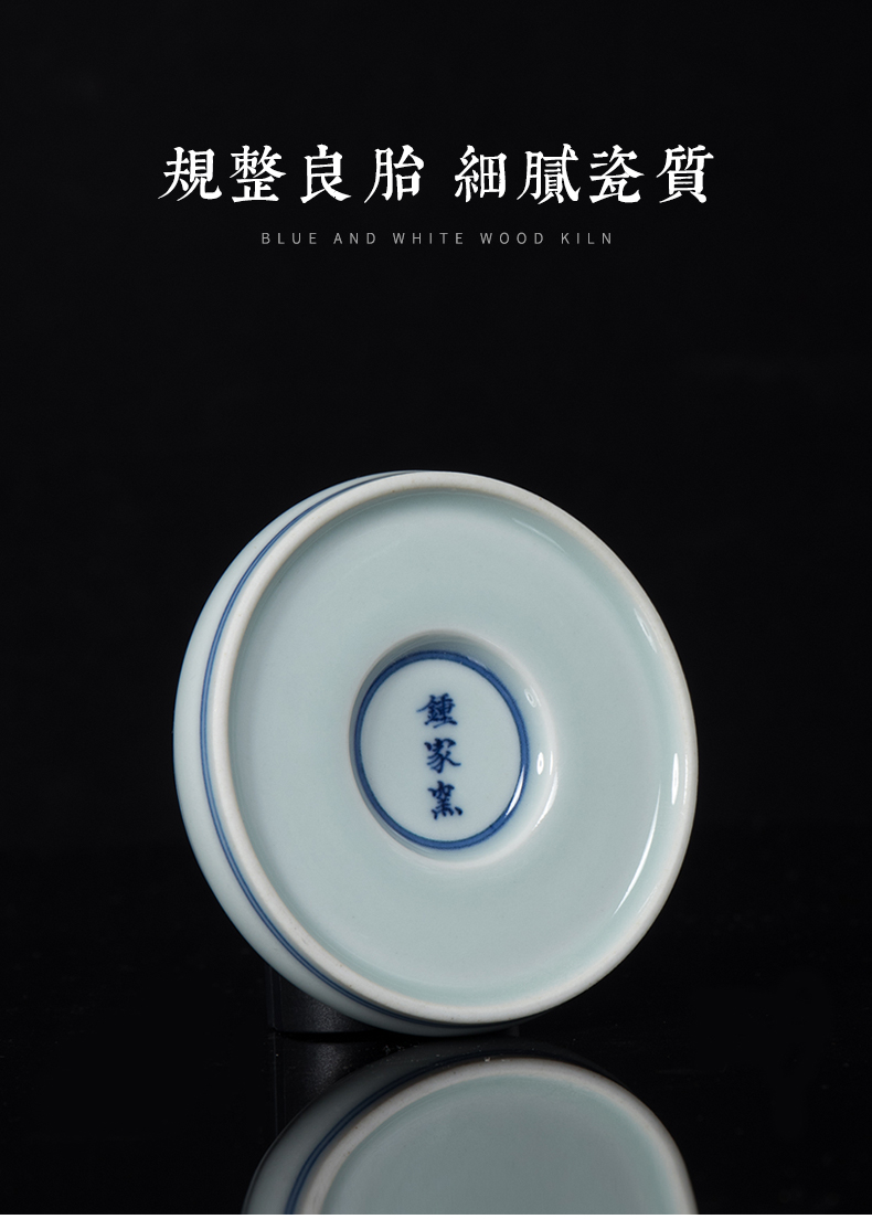 Clock home up ceramic maintain cover place jingdezhen blue and white lid hand - made cover kung fu tea accessories are it