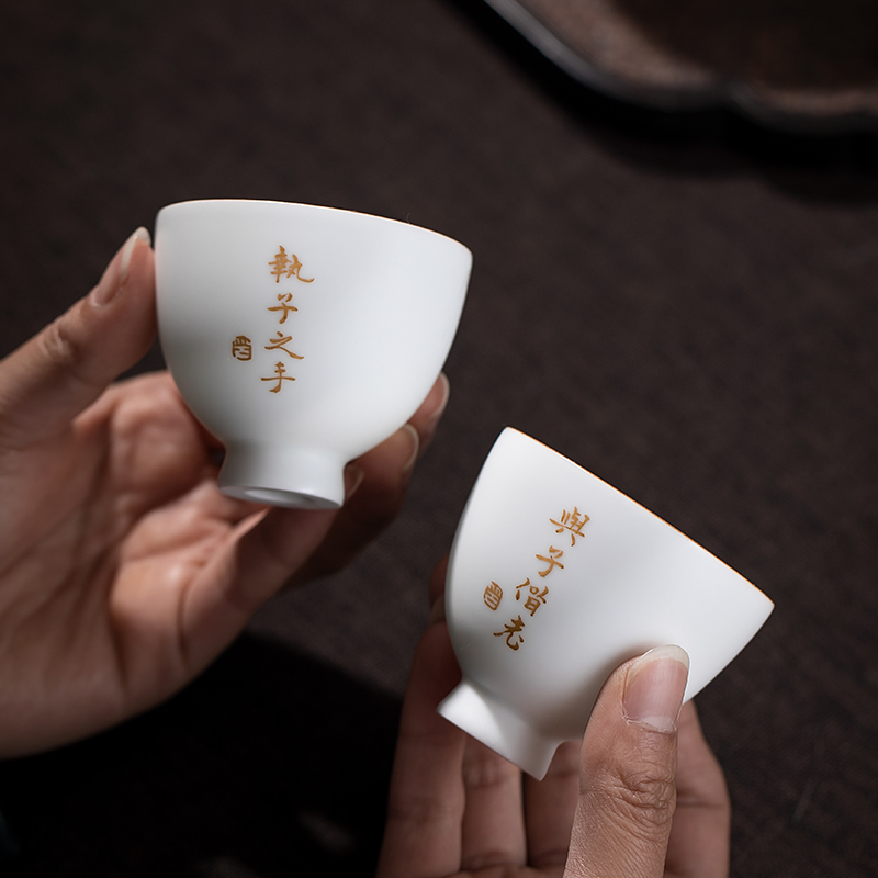 Clock home up porcelain teacup private custom jingdezhen ceramic cups and write the master cup kung fu tea cup