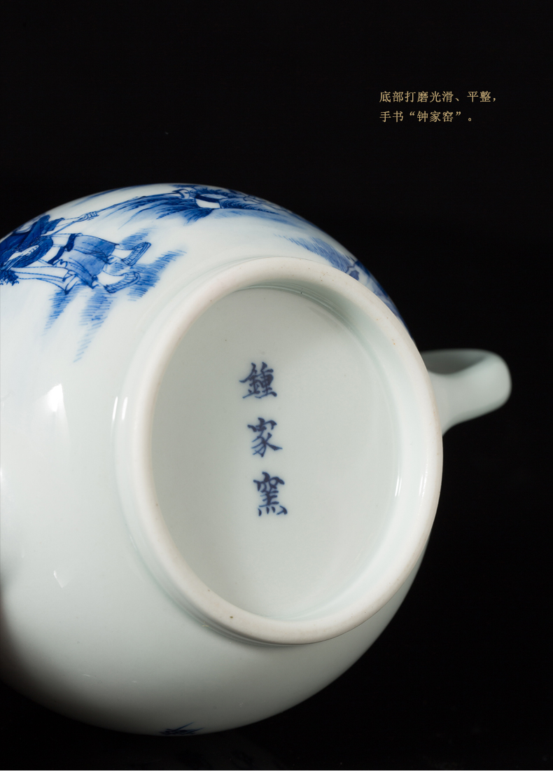 Clock home up jingdezhen blue and white maintain manual hand - made ceramic teapot kung fu tea set single pot small porcelain teapots