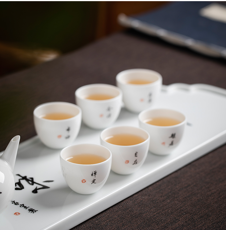 Kung fu tea set clock home up jingdezhen ceramics household contracted creative tea pot of a complete set of tea cups