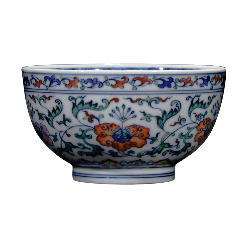 Clock home trade, one cup of single CPU jingdezhen maintain chenghua bucket colors branch pattern kung fu tea cup personal cup