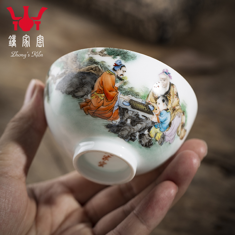 Kung fu tea master clock home up sample tea cup cup single CPU hand - made pastel characters individual cup of jingdezhen tea service